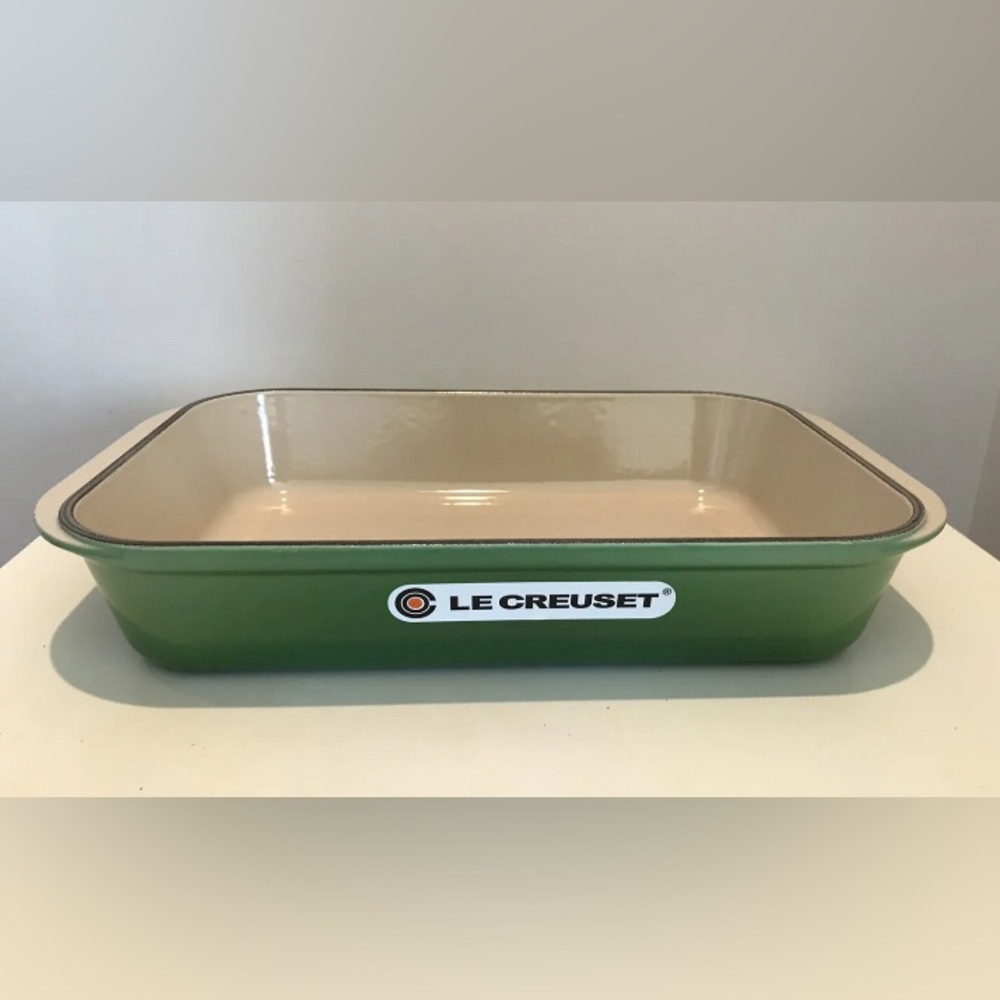 NEW Le Creuset Cast Iron Rectangular Roaster 5.25 Qt | Color- Rosemary